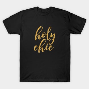 Holy Chic gold glitter T-Shirt